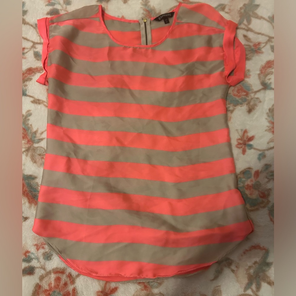 Pink and White Striped Shirt